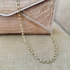 VTG Auth DONNA ELISSA Genuine Crocodile Nude Convertible Clutch Shoulder Bag